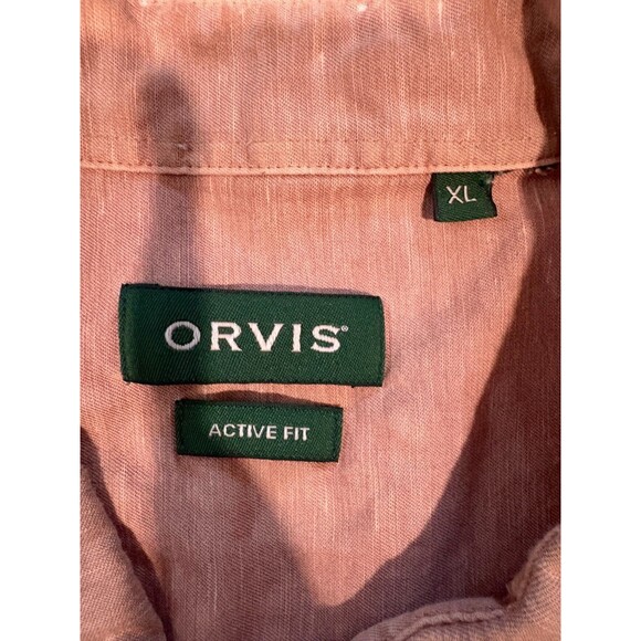 ORVIS Active Fit XL Linen Cotton Silk Blend Shirt Button Down Long Sleeve Pink - Picture 5 of 9